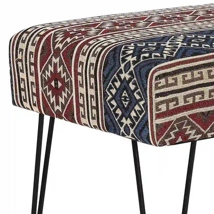 Adeco Banc Ottoman Tissu Repose-Pieds Rectangulaire Rembourré Chambre