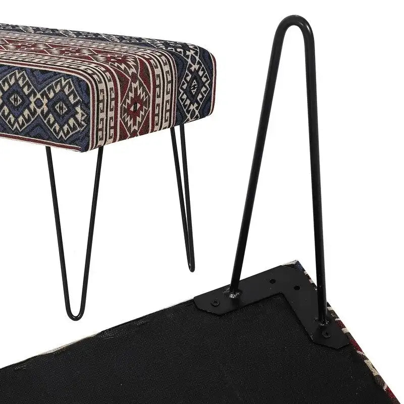 Adeco Banc Ottoman Tissu Repose-Pieds Rectangulaire Rembourré Chambre