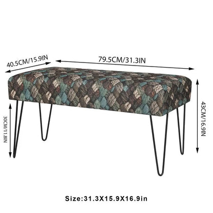 Adeco Banc Ottoman Tissu Repose-Pieds Rectangulaire Rembourré Chambre