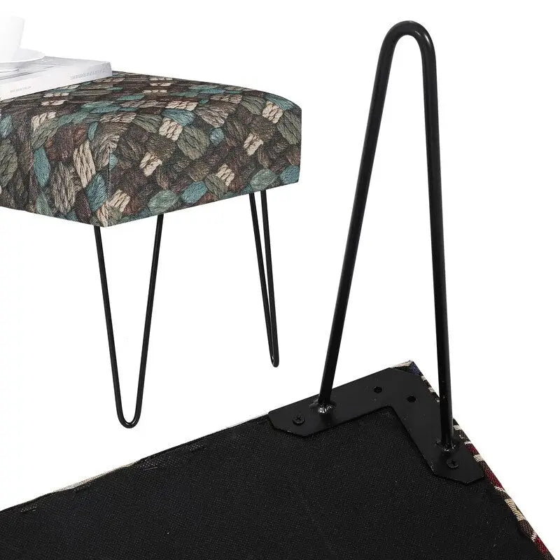 Adeco Banc Ottoman Tissu Repose-Pieds Rectangulaire Rembourré Chambre
