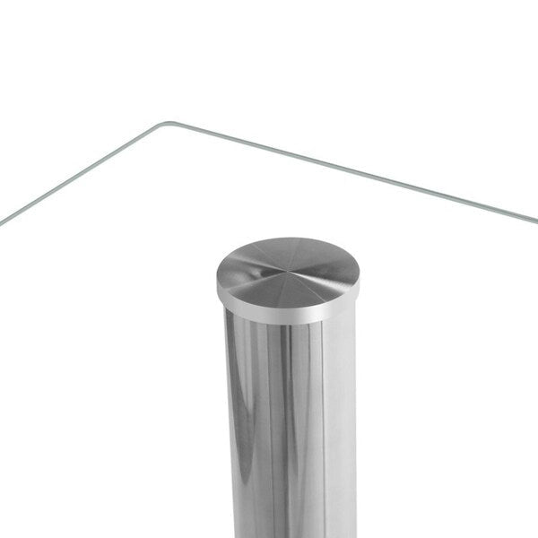 Ensemble de salle à manger 7 pièces en verre et chaises blanches (6 places)