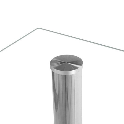 Ensemble de salle à manger 7 pièces en verre et chaises blanches (6 places)