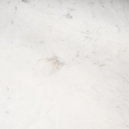 Allyson Table de salle à manger piédestal en marbre blanc et brun moyen, ronde, 48 po - 48,0 L x 48,0 l x 30,0 H