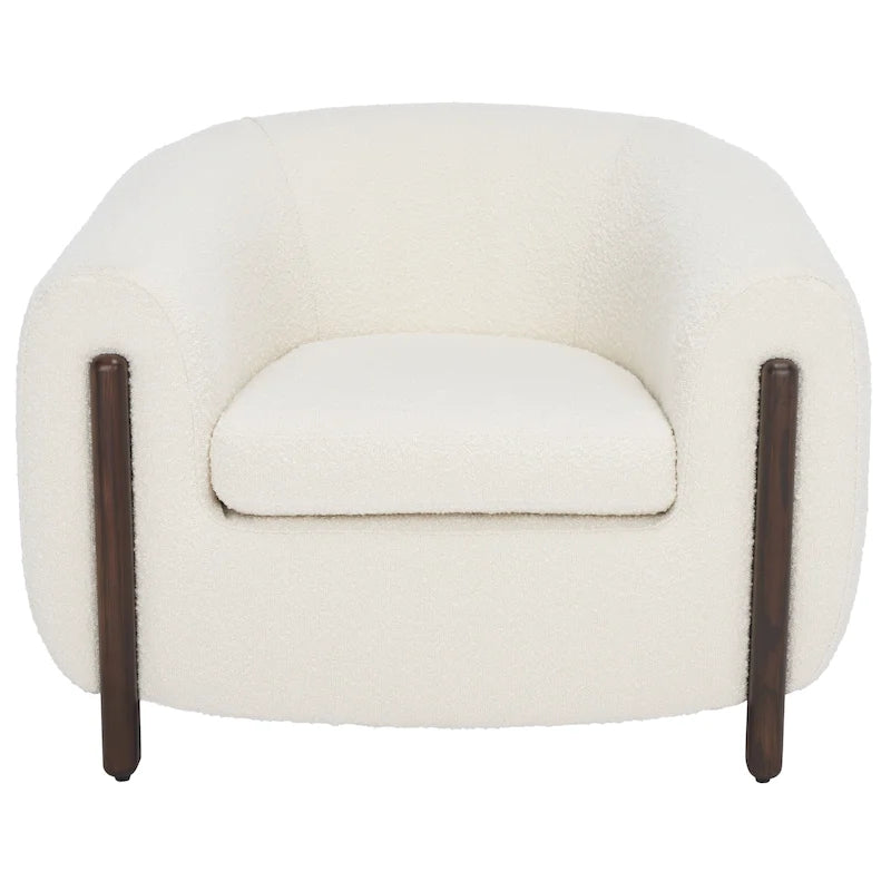 SAFAVIEH Couture Yauheniya, Fauteuil d'appoint dossier incurvé - 96,5 cm L x 86,4 cm P x 71,1 cm H - 96,5Lx86,4Px71,1H