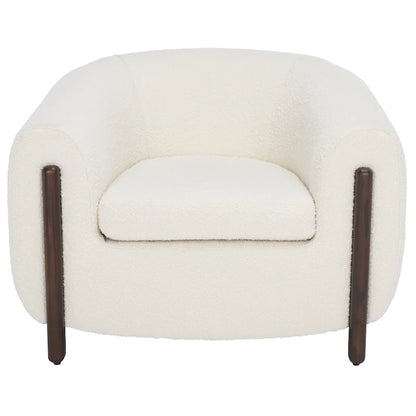 SAFAVIEH Couture Yauheniya, Fauteuil d'appoint dossier incurvé - 96,5 cm L x 86,4 cm P x 71,1 cm H - 96,5Lx86,4Px71,1H