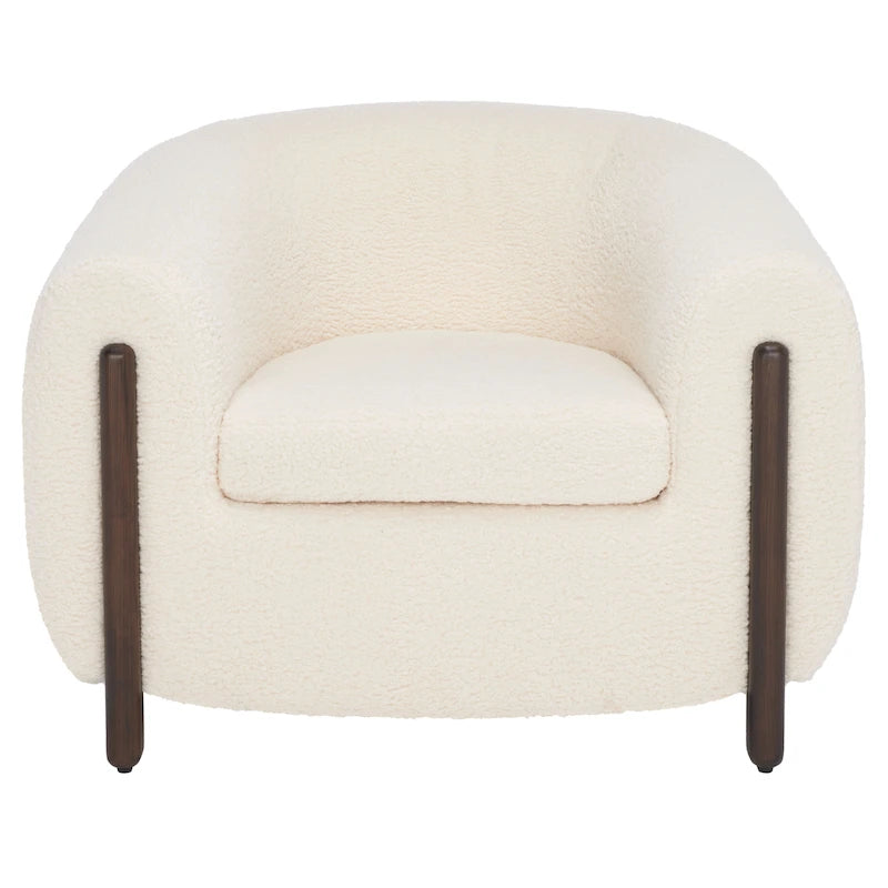 SAFAVIEH Couture Yauheniya, Fauteuil d'appoint dossier incurvé - 96,5 cm L x 86,4 cm P x 71,1 cm H - 96,5Lx86,4Px71,1H