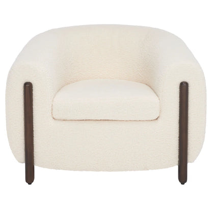 SAFAVIEH Couture Yauheniya, Fauteuil d'appoint dossier incurvé - 96,5 cm L x 86,4 cm P x 71,1 cm H - 96,5Lx86,4Px71,1H