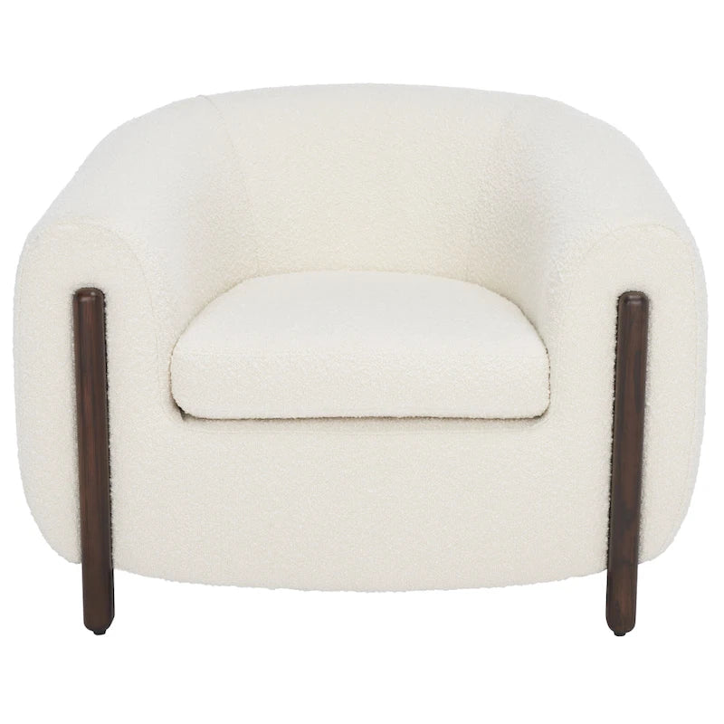 SAFAVIEH Couture Yauheniya, Fauteuil d'appoint dossier incurvé - 96,5 cm L x 86,4 cm P x 71,1 cm H - 96,5Lx86,4Px71,1H