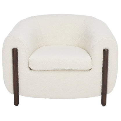 SAFAVIEH Couture Yauheniya, Fauteuil d'appoint dossier incurvé - 96,5 cm L x 86,4 cm P x 71,1 cm H - 96,5Lx86,4Px71,1H