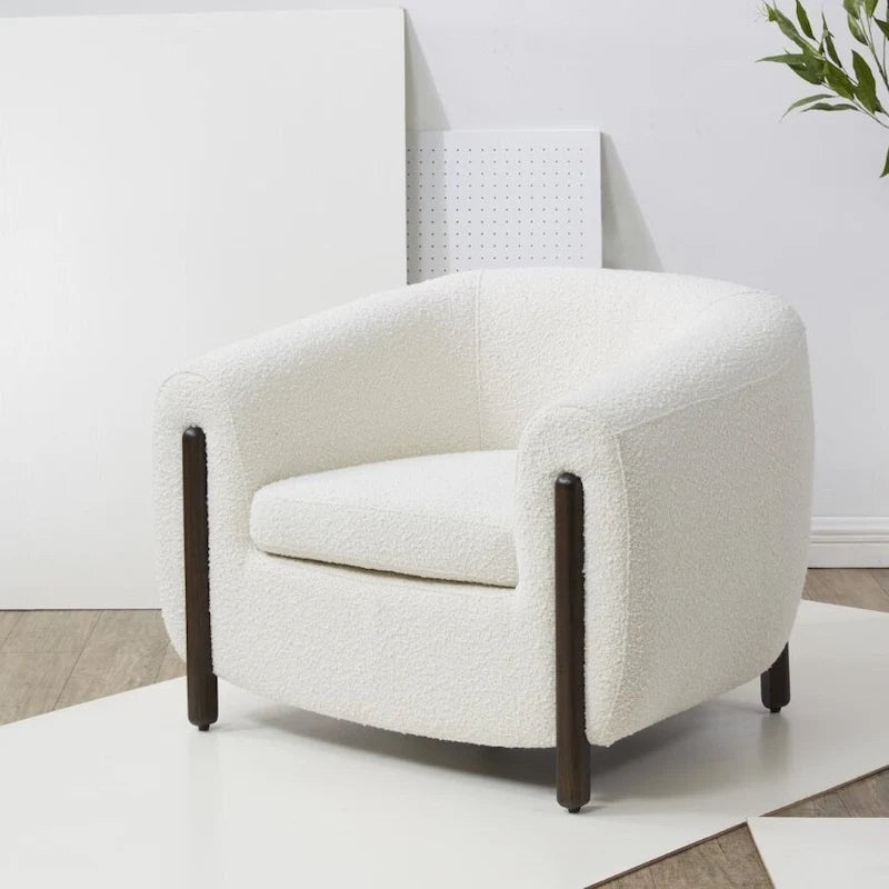 SAFAVIEH Couture Yauheniya, Fauteuil d'appoint dossier incurvé - 96,5 cm L x 86,4 cm P x 71,1 cm H - 96,5Lx86,4Px71,1H