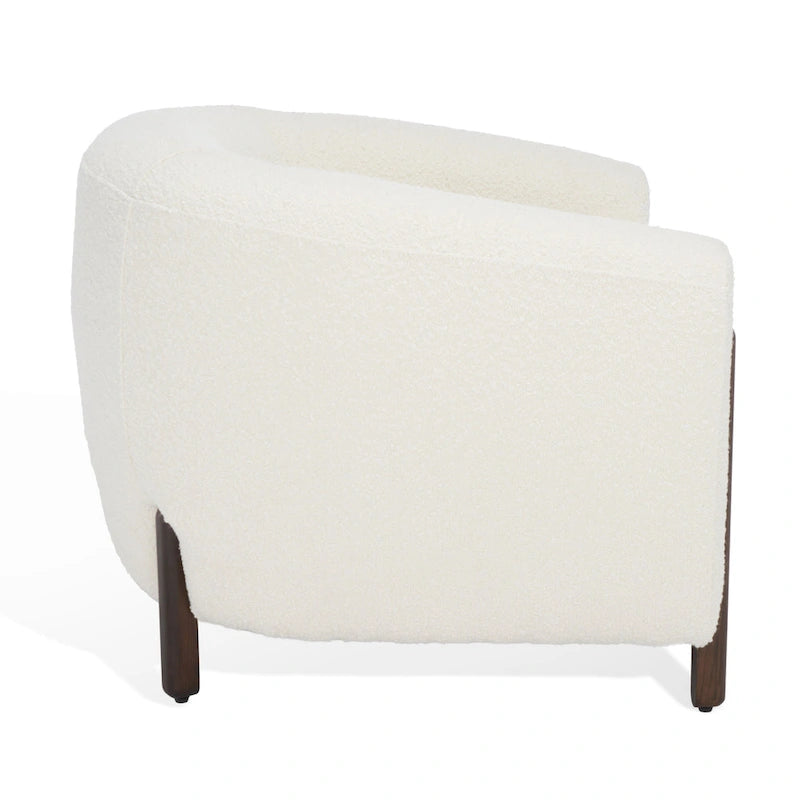 SAFAVIEH Couture Yauheniya, Fauteuil d'appoint dossier incurvé - 96,5 cm L x 86,4 cm P x 71,1 cm H - 96,5Lx86,4Px71,1H
