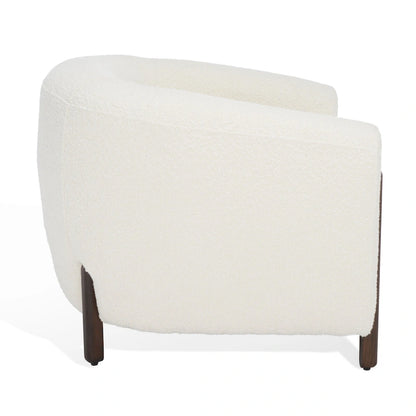 SAFAVIEH Couture Yauheniya, Fauteuil d'appoint dossier incurvé - 96,5 cm L x 86,4 cm P x 71,1 cm H - 96,5Lx86,4Px71,1H