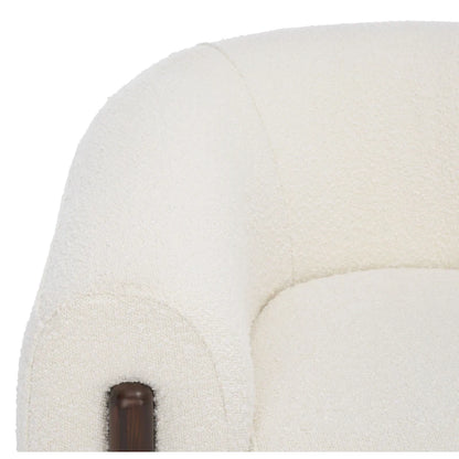 SAFAVIEH Couture Yauheniya, Fauteuil d'appoint dossier incurvé - 96,5 cm L x 86,4 cm P x 71,1 cm H - 96,5Lx86,4Px71,1H