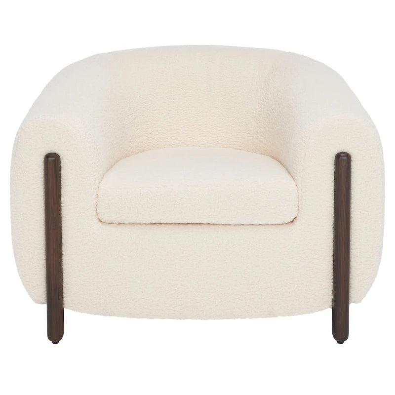 SAFAVIEH Couture Yauheniya, Fauteuil d'appoint dossier incurvé - 96,5 cm L x 86,4 cm P x 71,1 cm H - 96,5Lx86,4Px71,1H