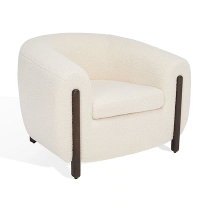SAFAVIEH Couture Yauheniya, Fauteuil d'appoint dossier incurvé - 96,5 cm L x 86,4 cm P x 71,1 cm H - 96,5Lx86,4Px71,1H