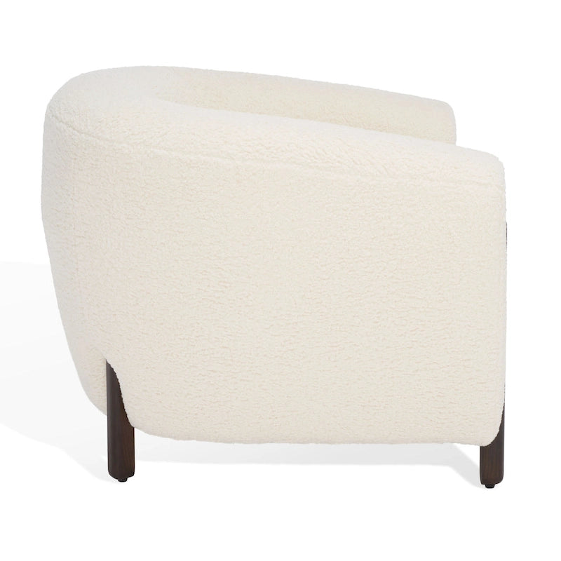 SAFAVIEH Couture Yauheniya, Fauteuil d'appoint dossier incurvé - 96,5 cm L x 86,4 cm P x 71,1 cm H - 96,5Lx86,4Px71,1H