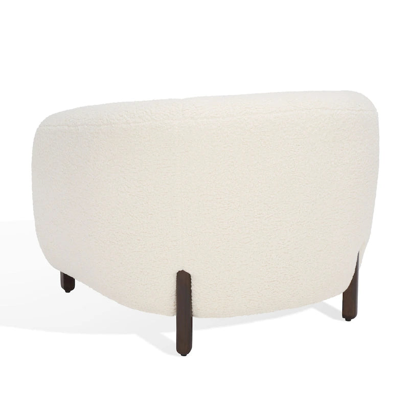 SAFAVIEH Couture Yauheniya, Fauteuil d'appoint dossier incurvé - 96,5 cm L x 86,4 cm P x 71,1 cm H - 96,5Lx86,4Px71,1H