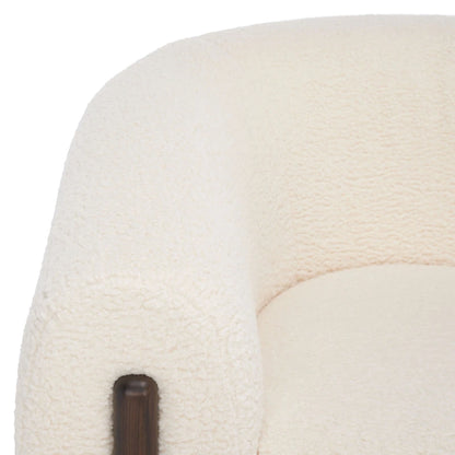SAFAVIEH Couture Yauheniya, Fauteuil d'appoint dossier incurvé - 96,5 cm L x 86,4 cm P x 71,1 cm H - 96,5Lx86,4Px71,1H