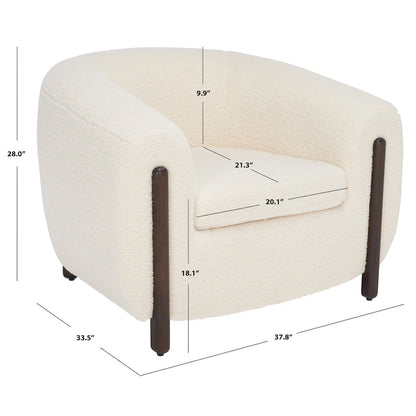 SAFAVIEH Couture Yauheniya, Fauteuil d'appoint dossier incurvé - 96,5 cm L x 86,4 cm P x 71,1 cm H - 96,5Lx86,4Px71,1H