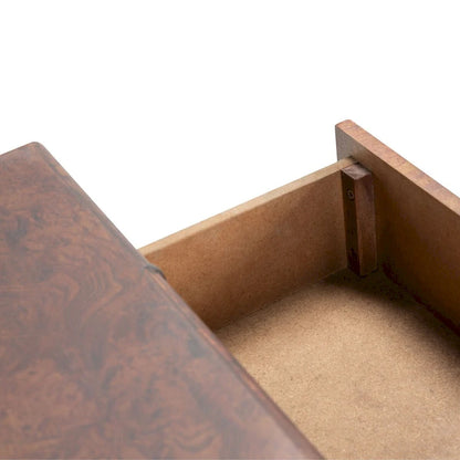 Console de table SAFAVIEH Franc brun foncé/doré à 2 tiroirs et 1 étagère - 42 L x 15,8 P x 29 H - 42Lx16Px29H
