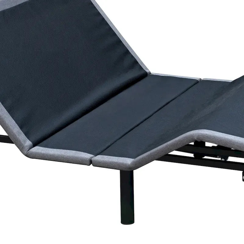 Sommier Ajustable Gris avec Télécommande Filaire, Tête et Pied, Twin XL / Queen