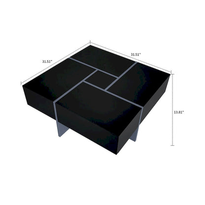 Table basse unique et élégante en bois avec plateau coulissant extensible