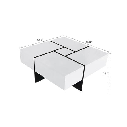 Table basse unique et élégante en bois avec plateau coulissant extensible