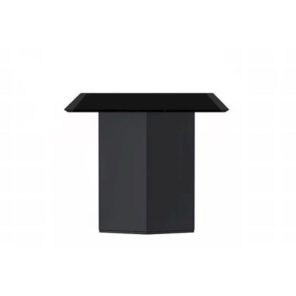 Table à manger rectangulaire Lior avec plateau en verre/pierre frittée et piétement en acier