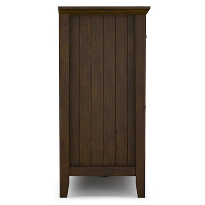 WYNDENHALL Normandy Buffet Grand bahut rectangulaire de style transitionnel en bois massif de 60 pouces de large, couleur brun brunette