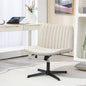 Chaise de bureau large HOMCOM, chaise de bureau sans accoudoirs, chaise de coiffeuse en tissu pour ordinateur avec hauteur réglable