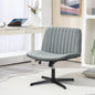 Chaise de bureau large HOMCOM, chaise de bureau sans accoudoirs, chaise de coiffeuse en tissu pour ordinateur avec hauteur réglable