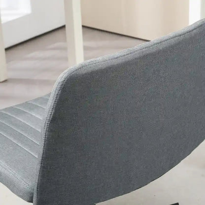 Chaise de bureau large HOMCOM, chaise de bureau sans accoudoirs, chaise de coiffeuse en tissu pour ordinateur avec hauteur réglable