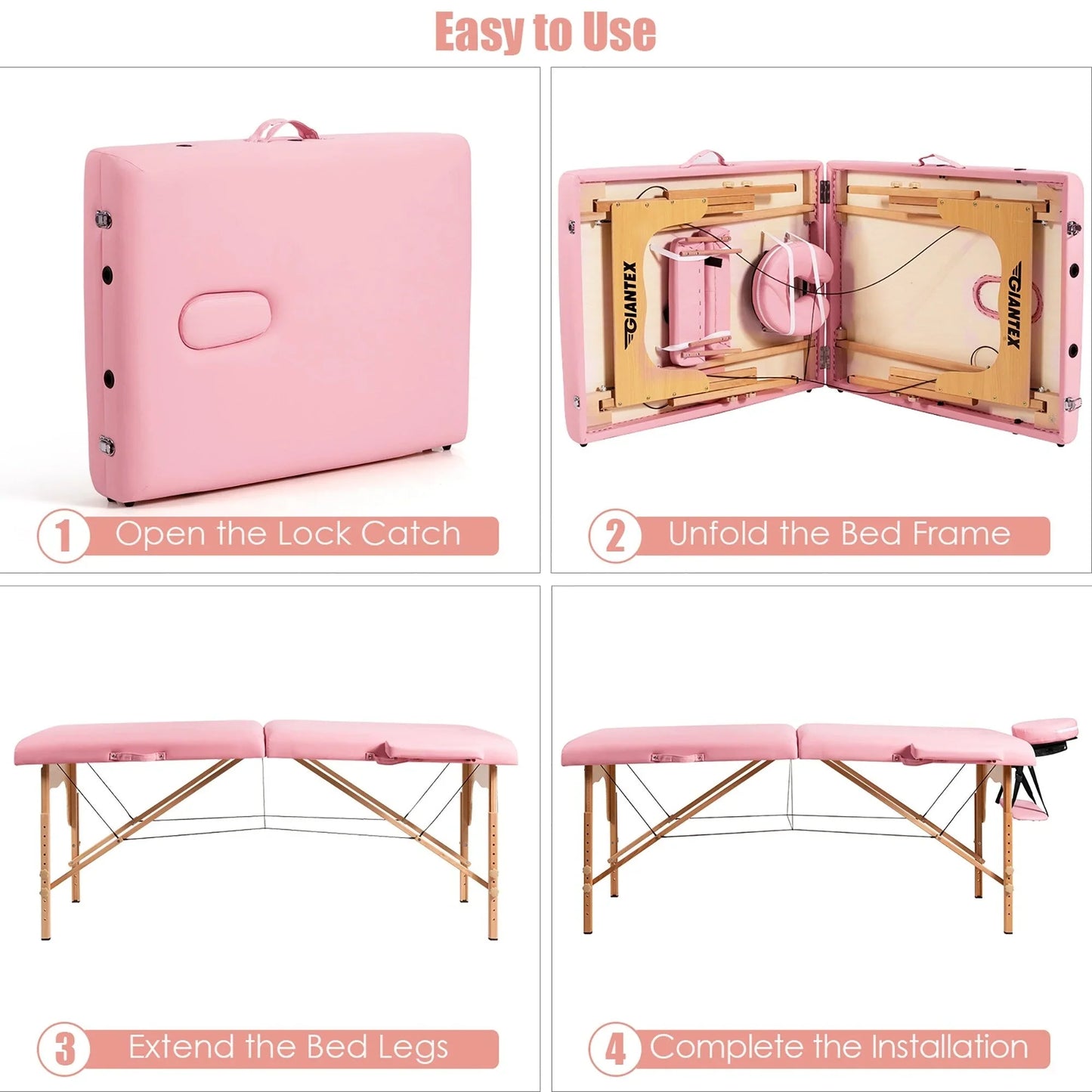 Table de Massage Portable 84L Réglable pour Soins du Visage, Tatouage, avec Housse de Transport