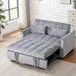 Causeuse futon moderne en velours avec dossier inclinable et poches, 2 places ??Gris foncé / Gris clair / Bleu / Noir