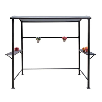 Abri barbecue en acier avec auvent, 1,5 x 2,4 m