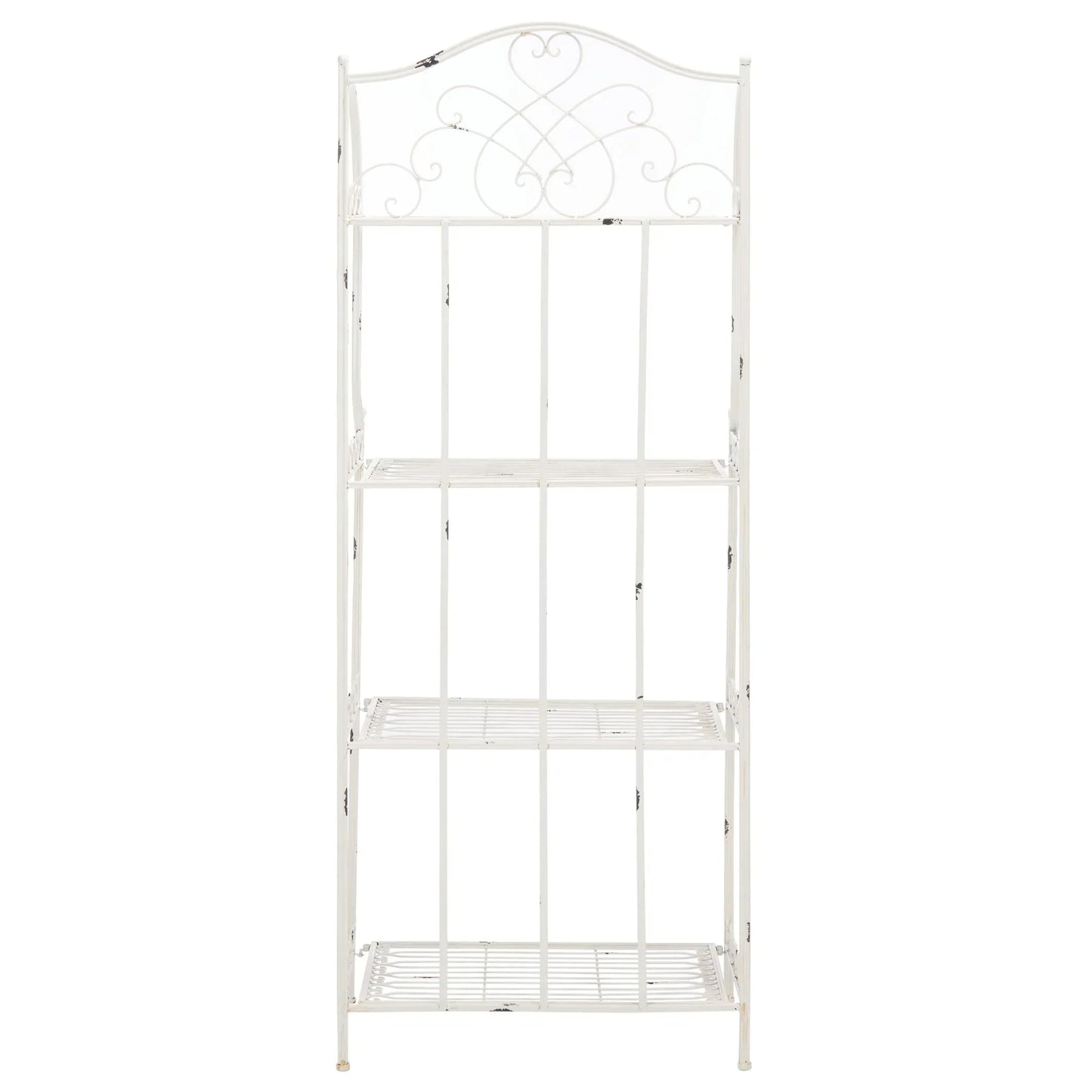 SAFAVIEH Bryn Étagère de boulanger d'extérieur victorienne en fer forgé à 4 niveaux - 63,5 cm l x 38,1 cm P x 160 cm H - 25L x 15P x 63H