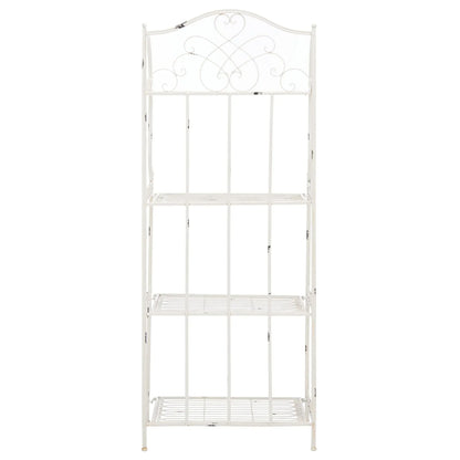 SAFAVIEH Bryn Étagère de boulanger d'extérieur victorienne en fer forgé à 4 niveaux - 63,5 cm l x 38,1 cm P x 160 cm H - 25L x 15P x 63H