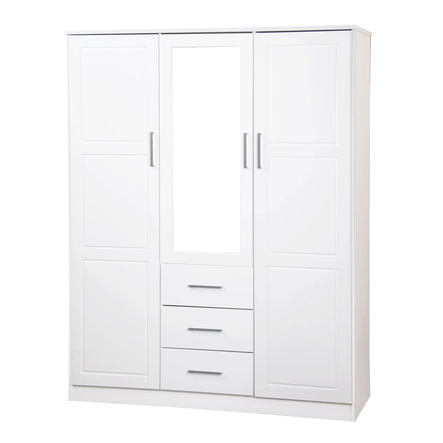 Palace Imports Armoire Cosmo 3 portes 100 % bois massif avec portes en bois massif ou portes miroir