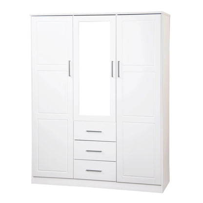 Palace Imports Armoire Cosmo 3 portes 100 % bois massif avec portes en bois massif ou portes miroir
