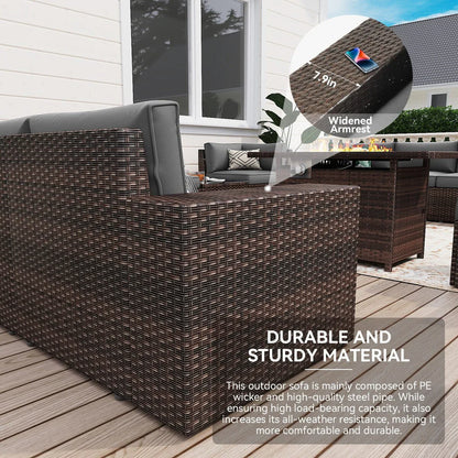 Ensemble de mobilier de jardin 13 pièces avec table brasero de 44 pouces