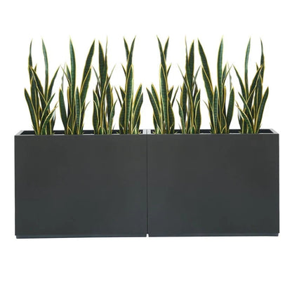 Jardinière Métallique Haute pour Plantes d'Extérieur, 38 po L x 10 po l x 30 po H, Longue et Haute Jardinière en Métal - 38x30x10