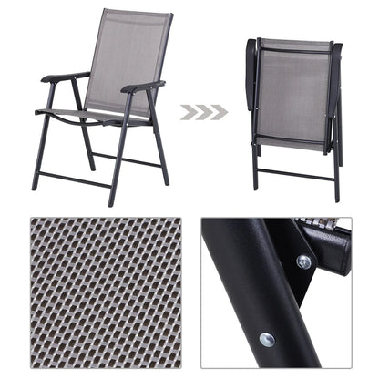 Lot de 4 chaises pliantes Outsunny au design simple et élégant, confortables pour la terrasse, le jardin et les voyages