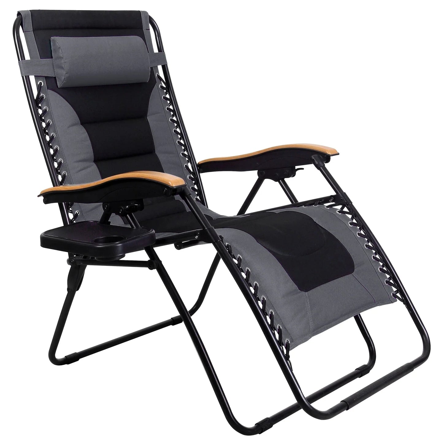 Fauteuil de relaxation zéro gravité XL surdimensionné rembourré avec accoudoirs plus larges et porte-gobelet réglable - N/A
