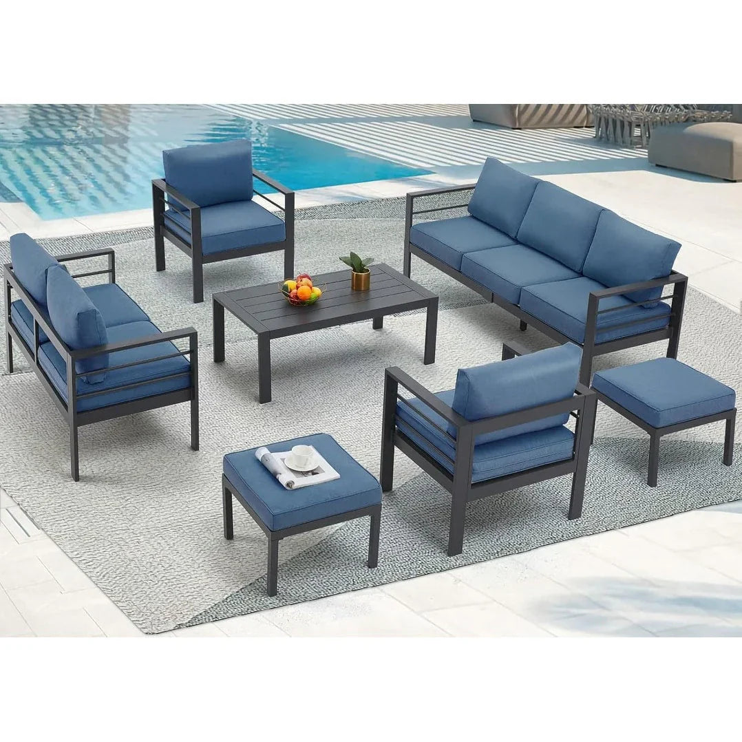 AECOJOY Ensemble de 7 Meubles de Jardin en Aluminium pour Extérieur
