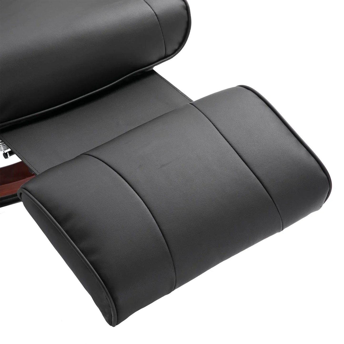 Fauteuil inclinable manuel pivotant en similicuir HomCom avec repose-pieds confortable et relaxant