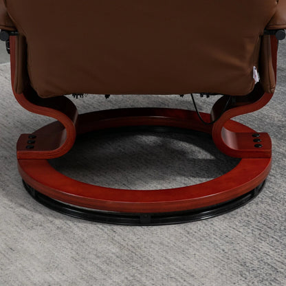 Fauteuil inclinable manuel pivotant en similicuir HomCom avec repose-pieds confortable et relaxant