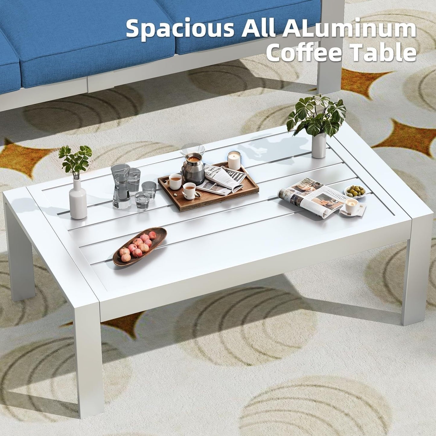 AECOJOY Ensemble de 7 Meubles de Jardin en Aluminium pour Extérieur