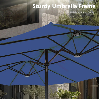 MAISON ARTS Grand Parasol Double Face de 4,5 m avec Base Incluse pour Patio