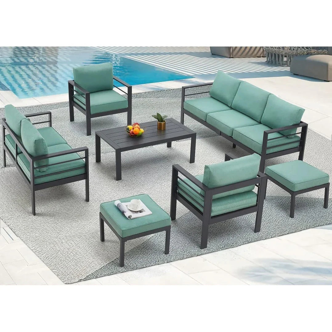 AECOJOY Ensemble de 7 Meubles de Jardin en Aluminium pour Extérieur