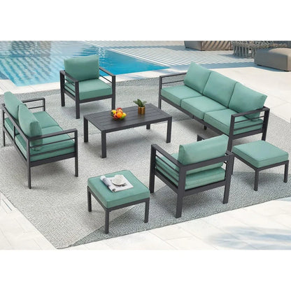 AECOJOY Ensemble de 7 Meubles de Jardin en Aluminium pour Extérieur